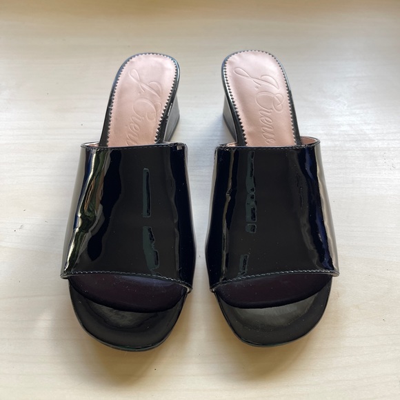 J. Crew Black Patent Leather Mules - Picture 1 of 6